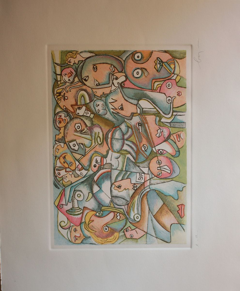 Enrico Baj - Futurismo statico - Cartella di 6 litografie a colori