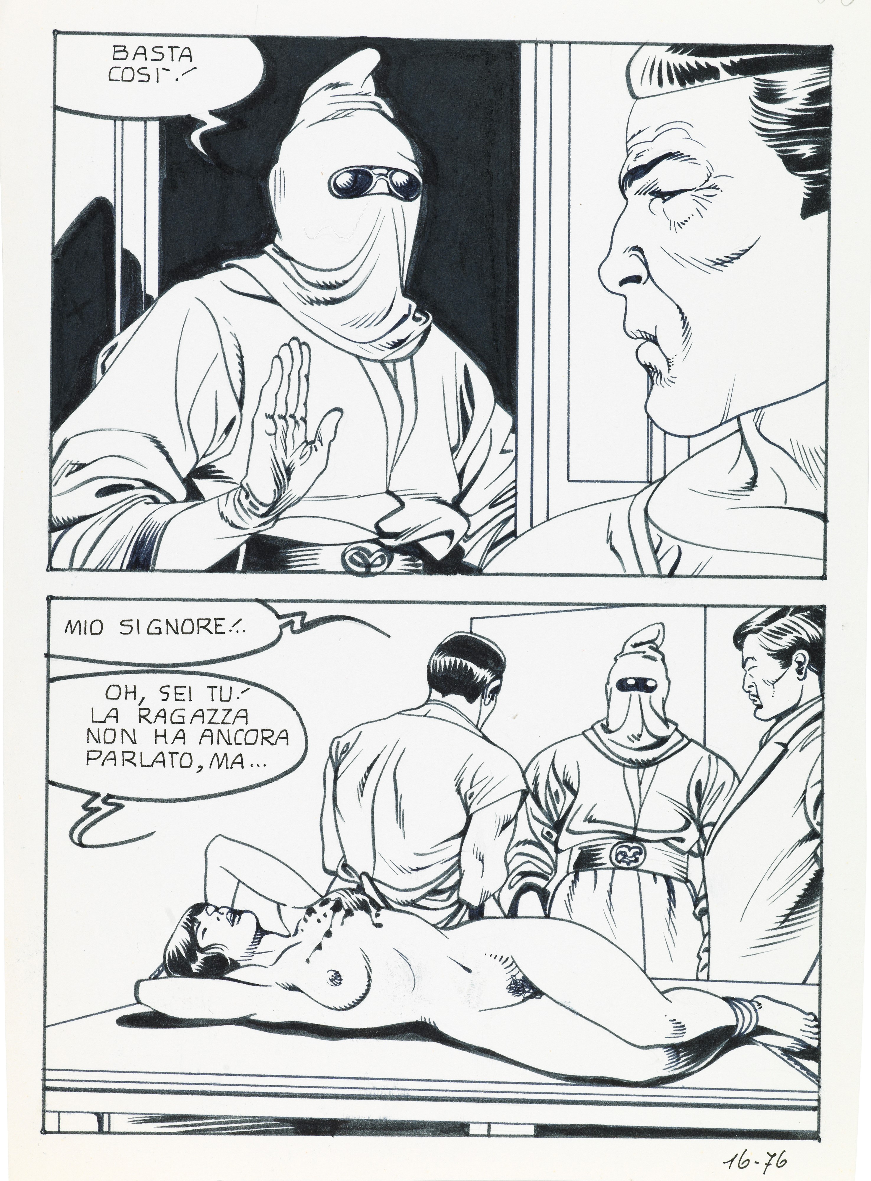Lucio Filippucci - Storia erotica - Matita e china su cartoncino
