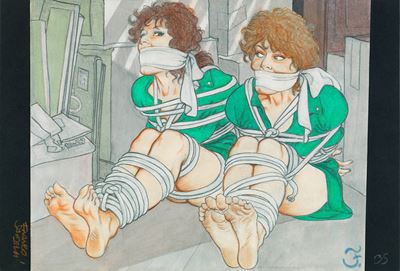 Bondage, tecnica mista su cartoncino