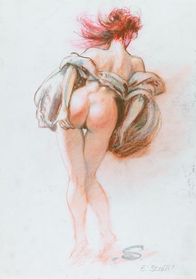 Nudo, pastelli su carta