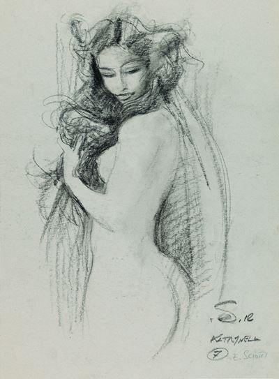 Nudo, carboncino su cartoncino
