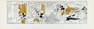 Mickey Mouse – Striscia giornaliera, matita, china e retino su cartoncino