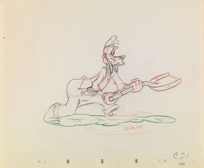 Topolino e Paperino marinai (Tugboat Mickey), matita e pastello su carta