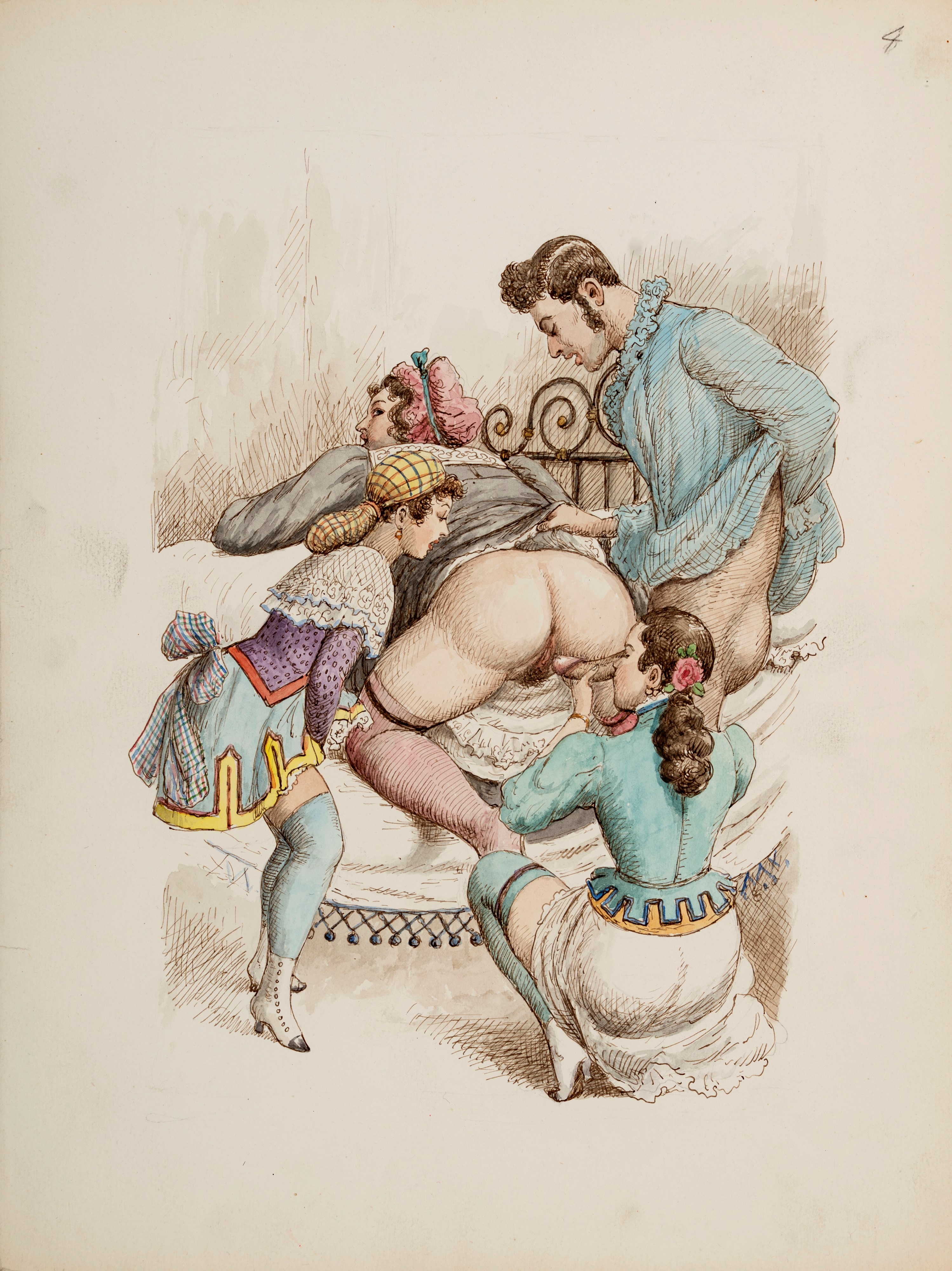 a.n.I. (autore Non Identificato) - Illustrazioni erotiche, La gourmandise préférée (Il mio dolcet...