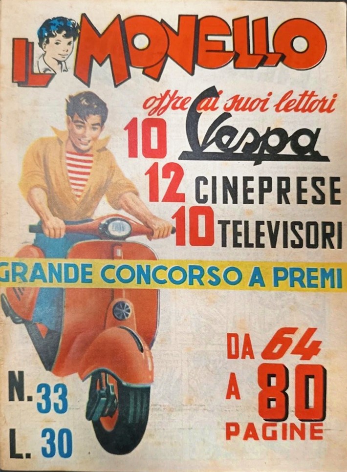 Ferdinando Corbella - Concorso Vespa, tempera e pellicola fotografica su cartone