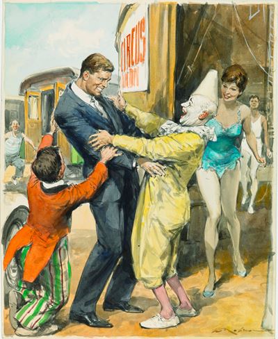 Burt Lancaster, tempera e acquerello su cartoncino