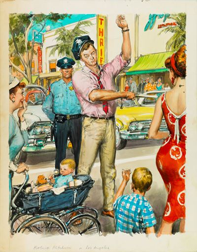 Robert Mitchum - Illustrazione originale, tempera e acquerello su cartoncino