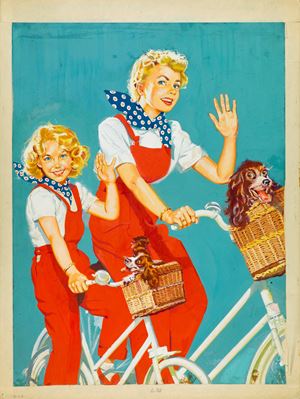 Madre e figlia in biciletta