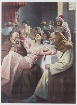 Per l'improvvisa morte di Gino Boccasile, nel 1952, l'illustrazione dell'opera venne completata da Sante Albertarelli, Walter Molino, Giulio Bertoletti, Giorgio De Gaspari, che hanno realizzato le 39 tavole che accompagnano le Giornate Settima, Ottava, Nona, Decima. Edizione su carta pesante con tiratura di 3000 copie.

Ritirato da Securpol il 14/03/2017 Il Decamerone