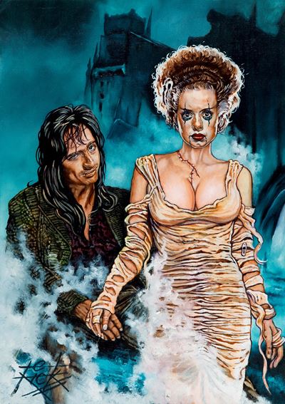 Alice Cooper meets the Monsters, olio su cartoncino telato