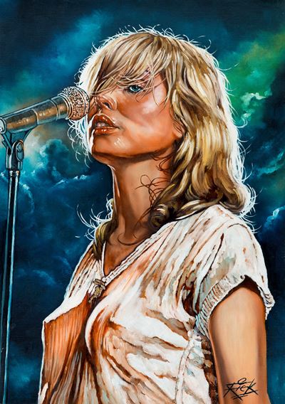 Blondie - Debbie Harry, olio su cartoncino telato