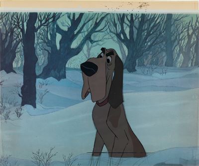 Cel originale da 'La carica dei cento e uno', tempera su rodovetro, 1961