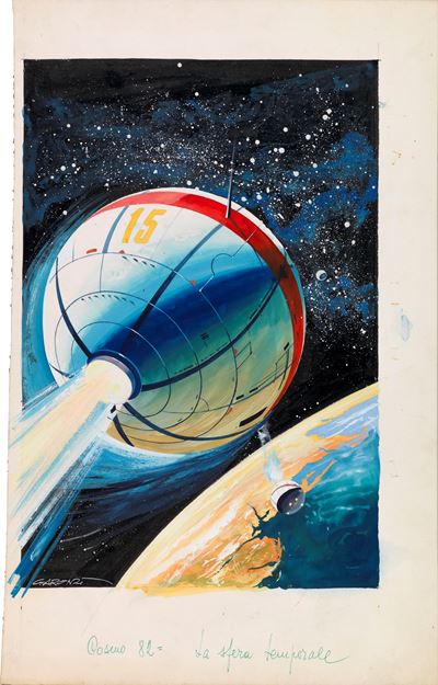 Cosmo - La sfera temporale, tempera su cartone