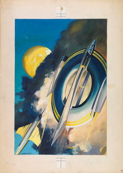 Cosmo - Il pianeta delle nove lune, tempera su cartone