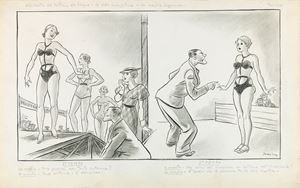 Alla mostra del costume da bagno: la bella indossatrice e la moglie ingenua