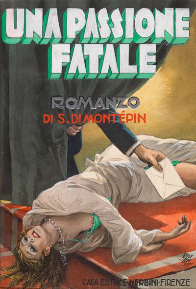 Copertina per 'Una passione fatale', tempera su cartone