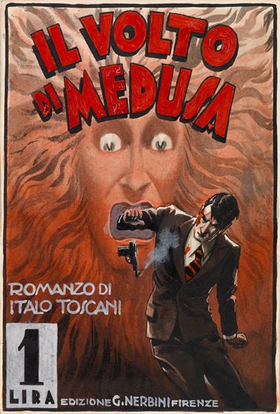 Il volto di medusa, tempera su cartone