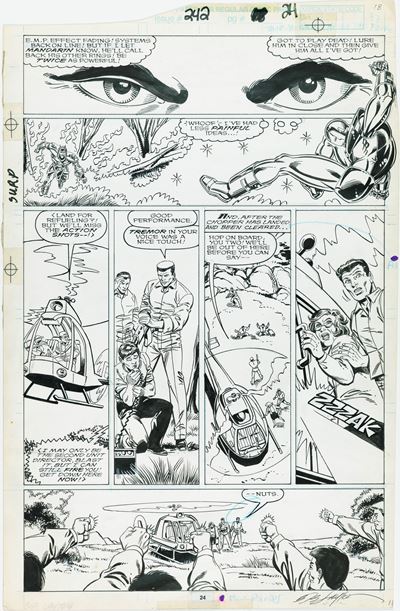 Iron Man - Master Blaster!, matita e china su cartoncino Marvel