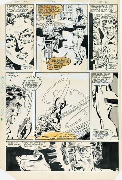 Iron Man - The Treasure of Red and Gold, matita e china su cartoncino, 27,5 x 41 cm, 1983