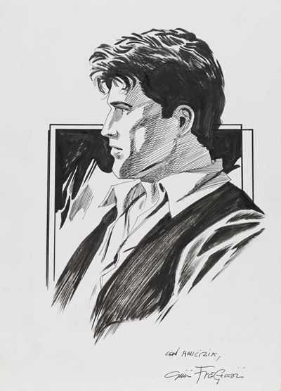 Dylan Dog, matita e china su cartoncino