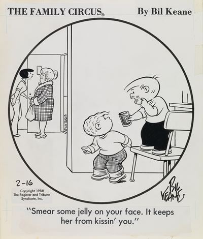 Family Circus, matita e china su cartoncino, 1983