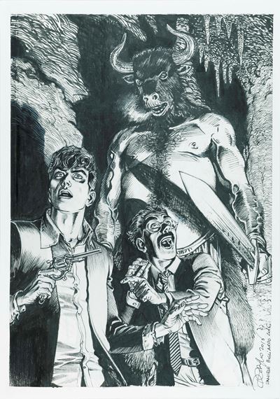 Illustrazione originale per Dylan Dog, matita e china su cartoncino