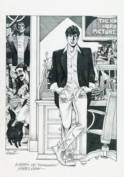 Illustrazione originale per Dylan Dog, matita e china su cartoncino