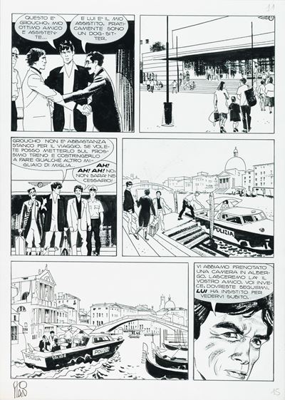 Tavola originale da 'I misteri di Venezia', matita e china su cartoncino
