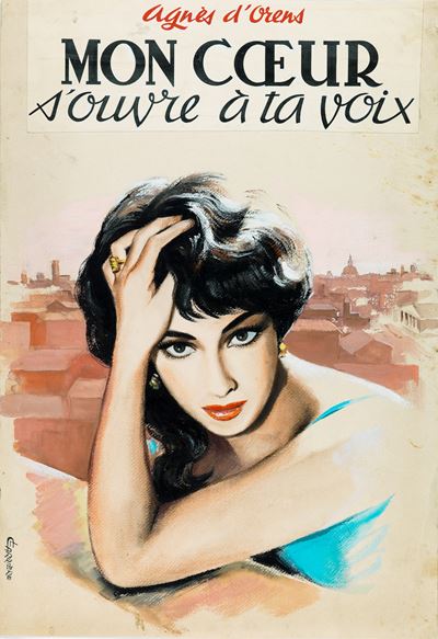 Mon coeur: s'ouvre à ta voix, tempera su cartoncino