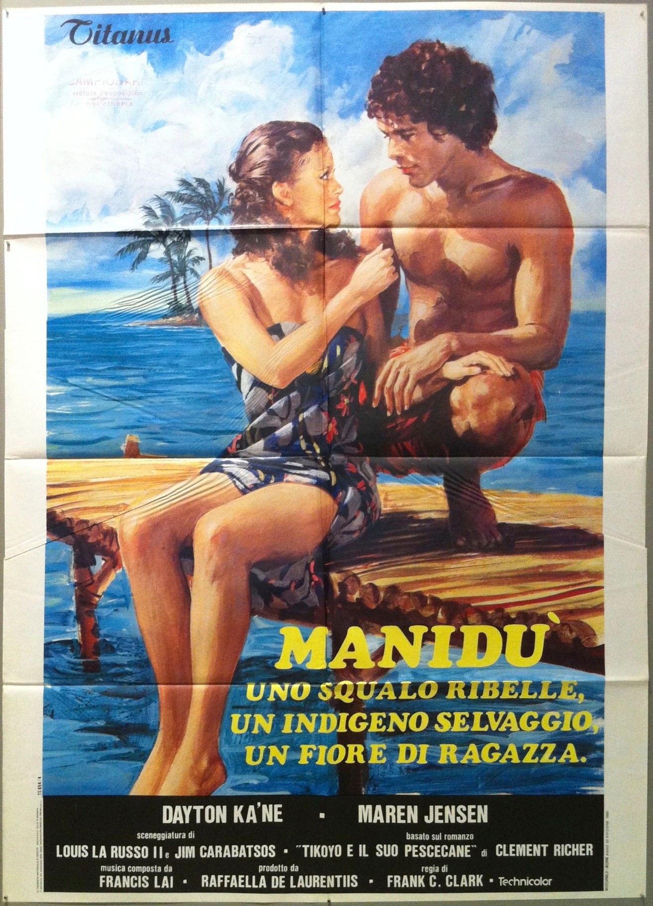 Averardo Ciriello - Bozzetto per la locandina di 'Manidù - Uno squalo ribelle, un indigeno selvag...