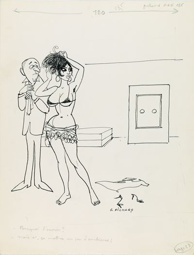 Le Rire, matita e china su cartoncino