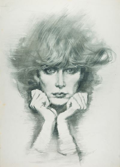 Jane Fonda - Matita su cartoncino