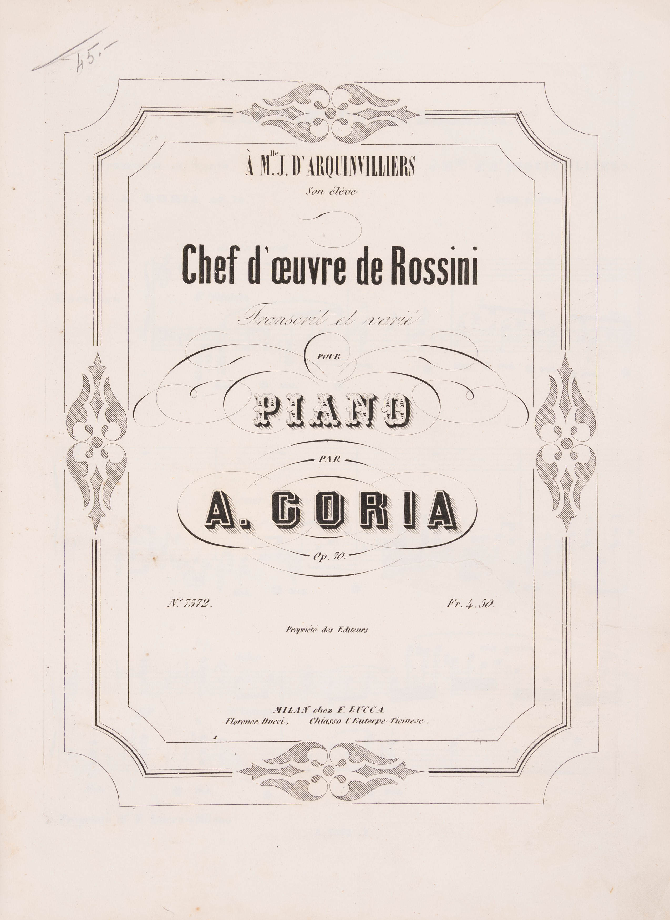 Gioacchino Rossini - Souvenir: raccolta di spartiti per piano (1850)