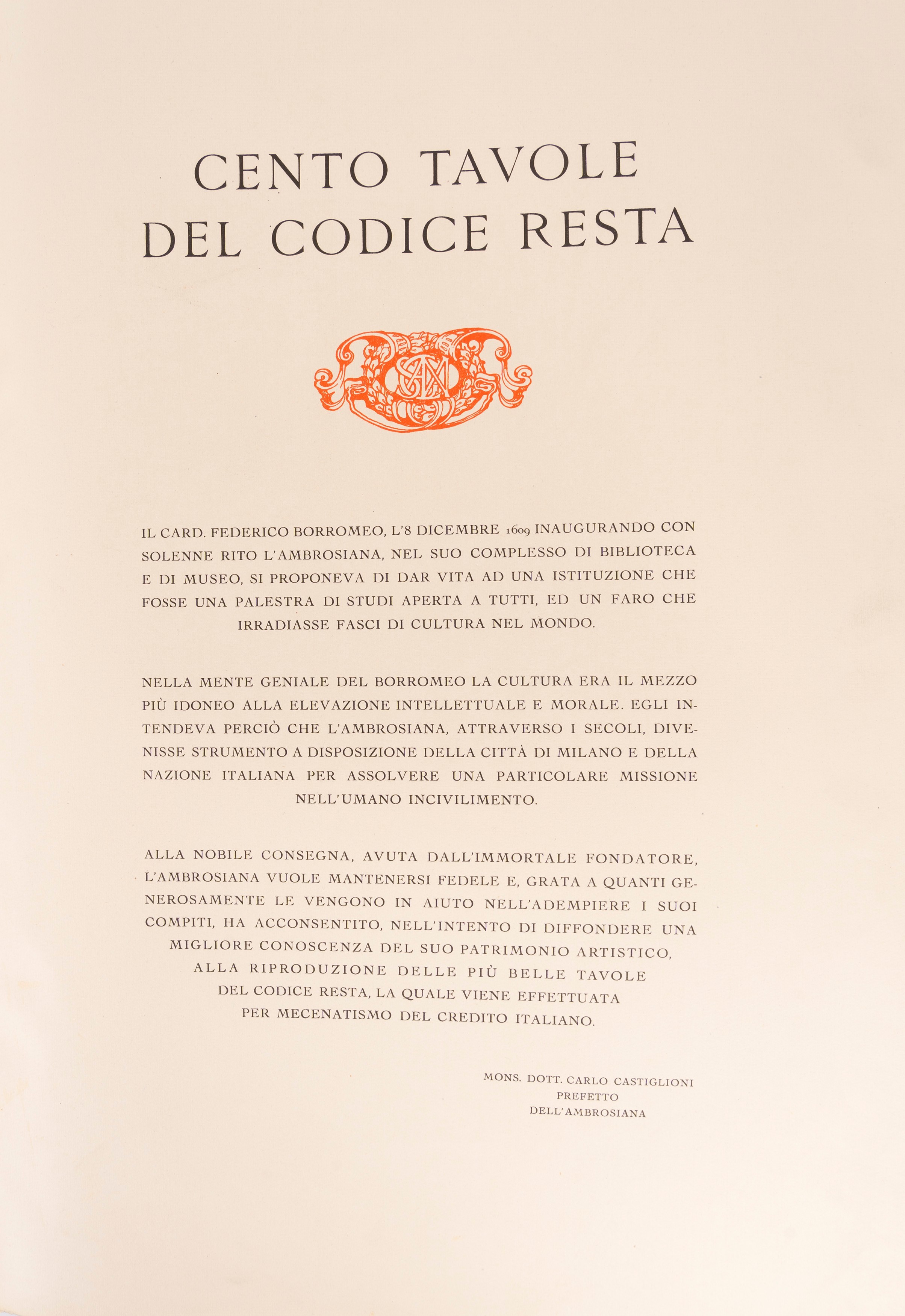 [Codice Resta] Fontes Ambrosiani in lucem editi, cura et studio Bibliothecae Ambrosianae, XXIX