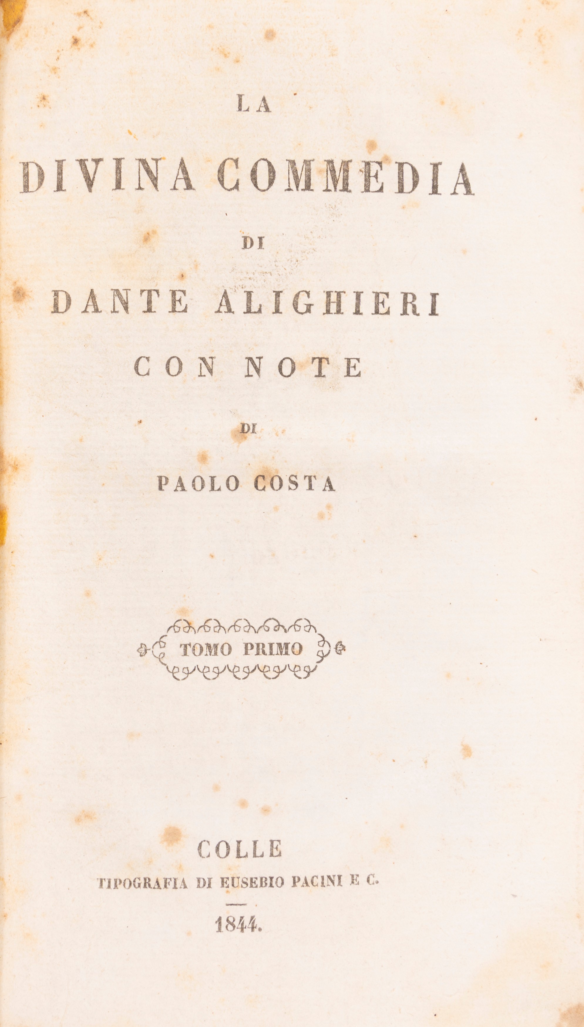 La Divina Commedia con note di Paolo Costa