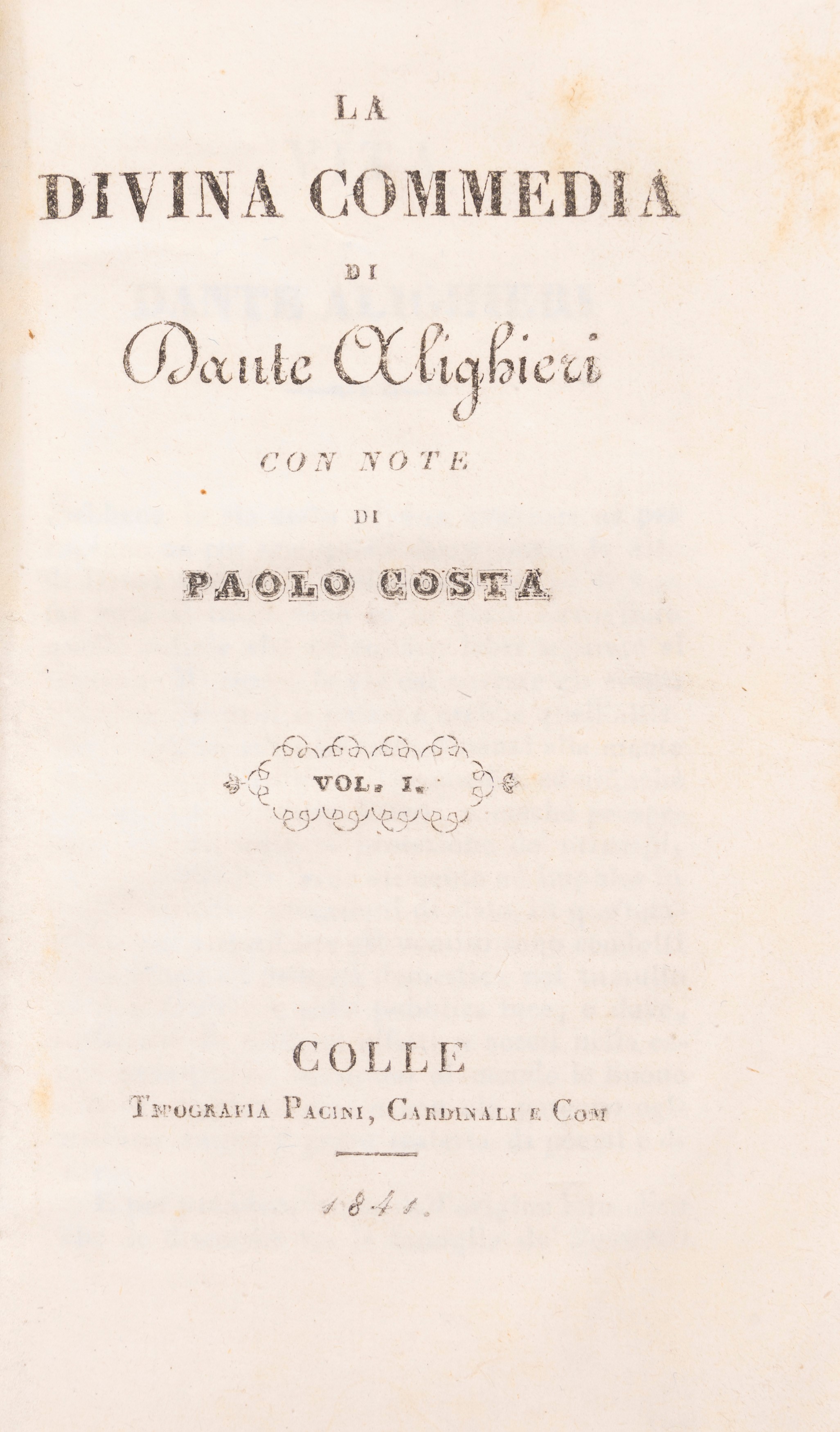 La Divina Commedia con note di Paolo Costa