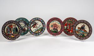 Dodici piatti da collezione in porcellana Heinrich - Villeroy & Boch, appatenenti alla serie "Le fiabe russe" illustrate da Boris Zvorykin