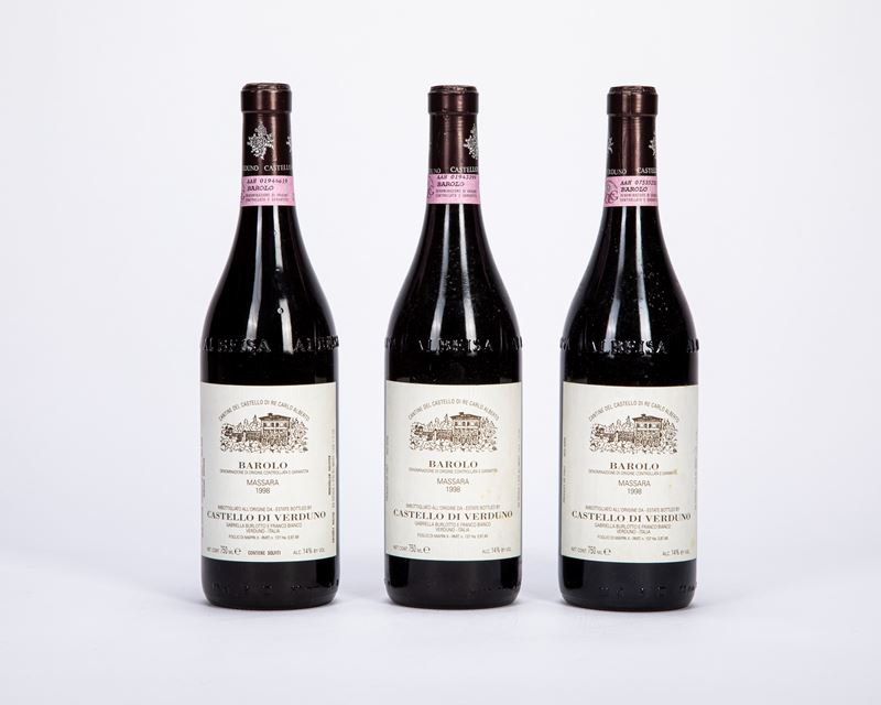 SELEZIONE DI BAROLO, MASSARA 1998 CANTINE DEL CASTELLO DI CARLO ALBERTO CASTELLO DI VERDUNO (3 BT...