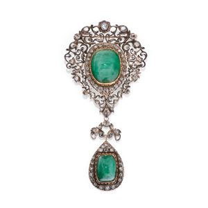 Large emerald brooch 