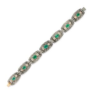 Bracciale con smeraldi e diamanti