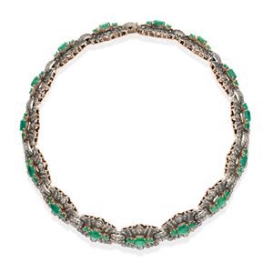 Collana con smeraldi e diamanti