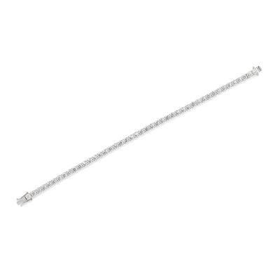 Bracciale tennis in oro bianco 18k interamente a diamanti, taglio brillante