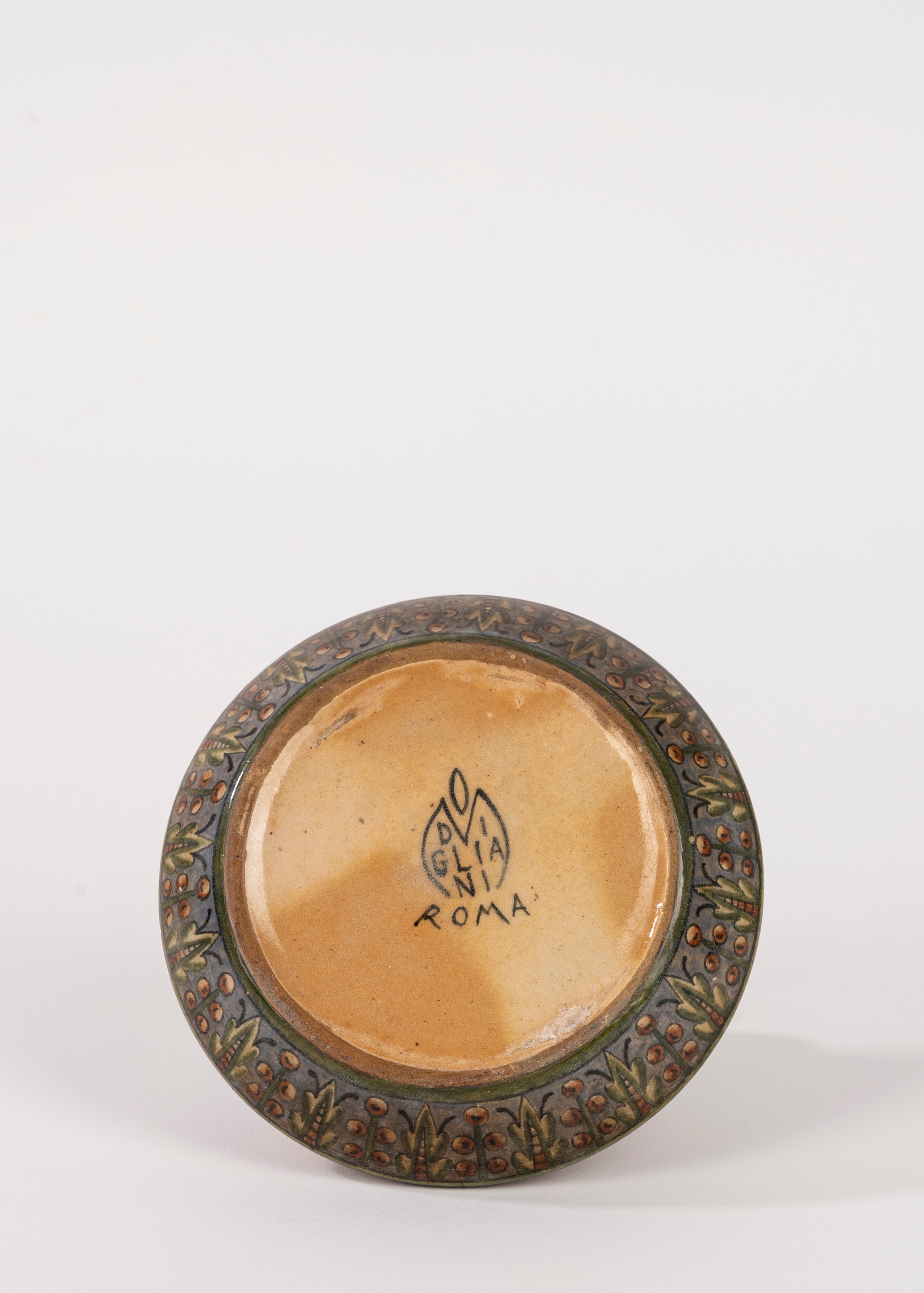 Olga Modigliani - Vaso in ceramica policroma con papere
