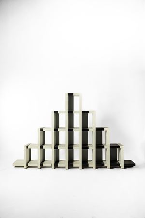Pyramidal prototype bookcase model 'Evoluta' from the 'Cleto Munari Home Collection' series