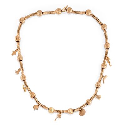 Collana in oro rosa 9k con nove charm
