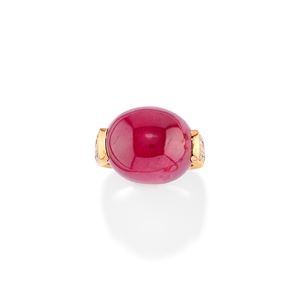 Anello con pietra rossa