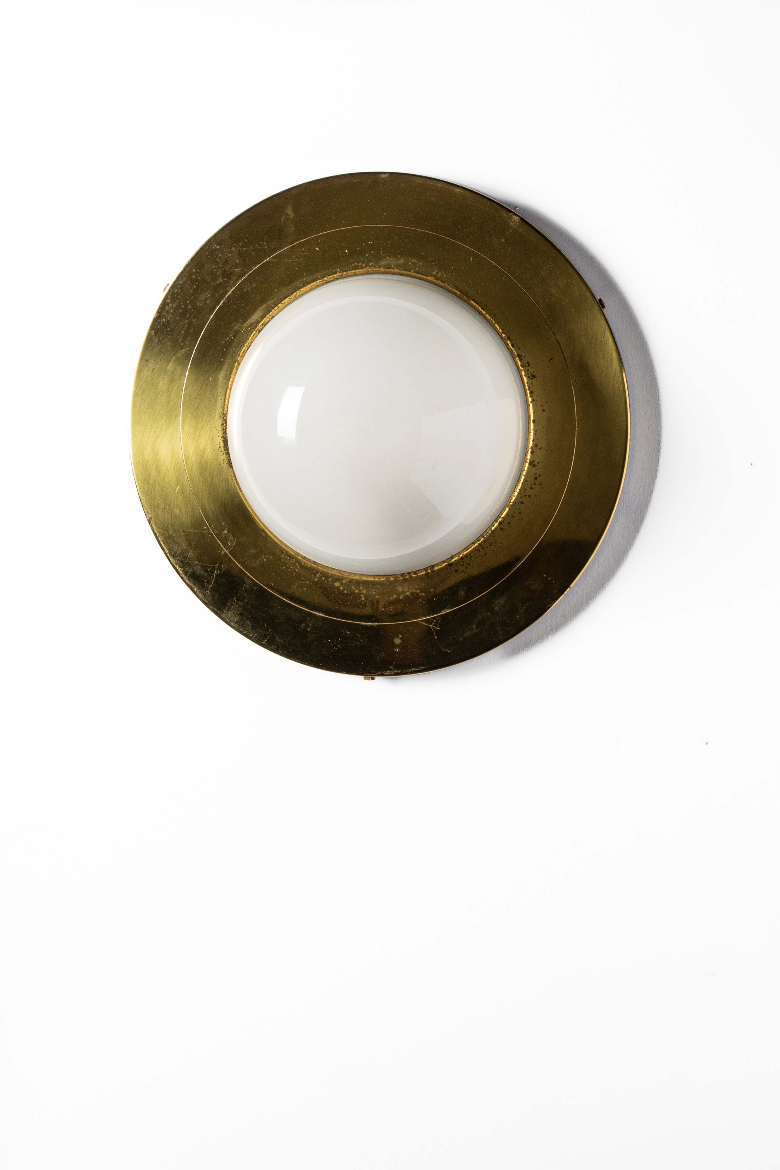 Luigi Caccia Dominioni (nello Stile Di) - Lampada da parete o soffitto in ottone e vetro