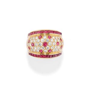 Anello con diamanti e rubini