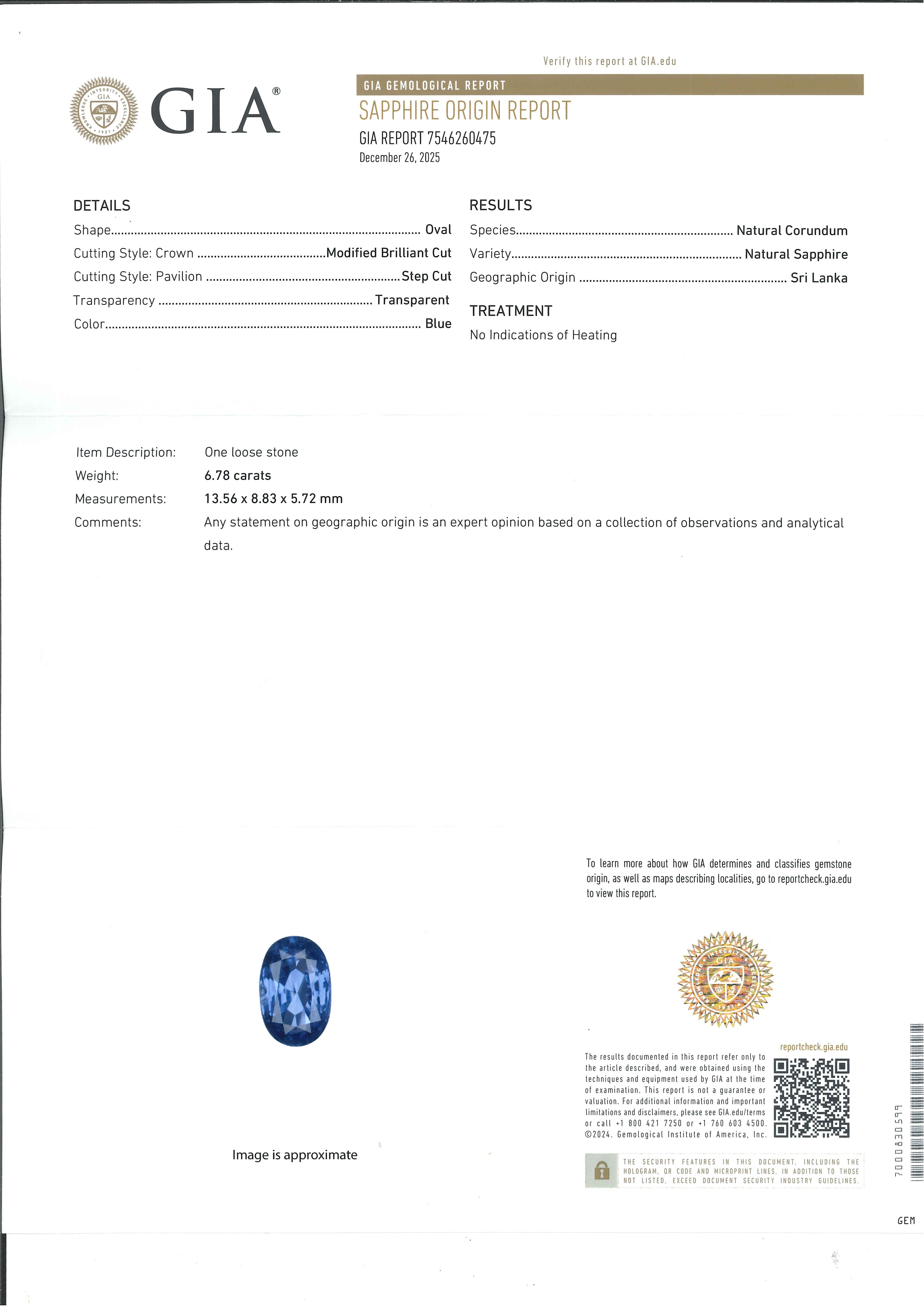 Anello, zaffiro Ceylon certificato e diamanti, in platino 900/1000