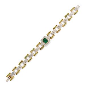 Bracciale con smeraldi e diamanti